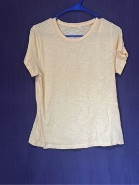 Time and Tru Women's Short Sleeve Crewneck Tee - Cream